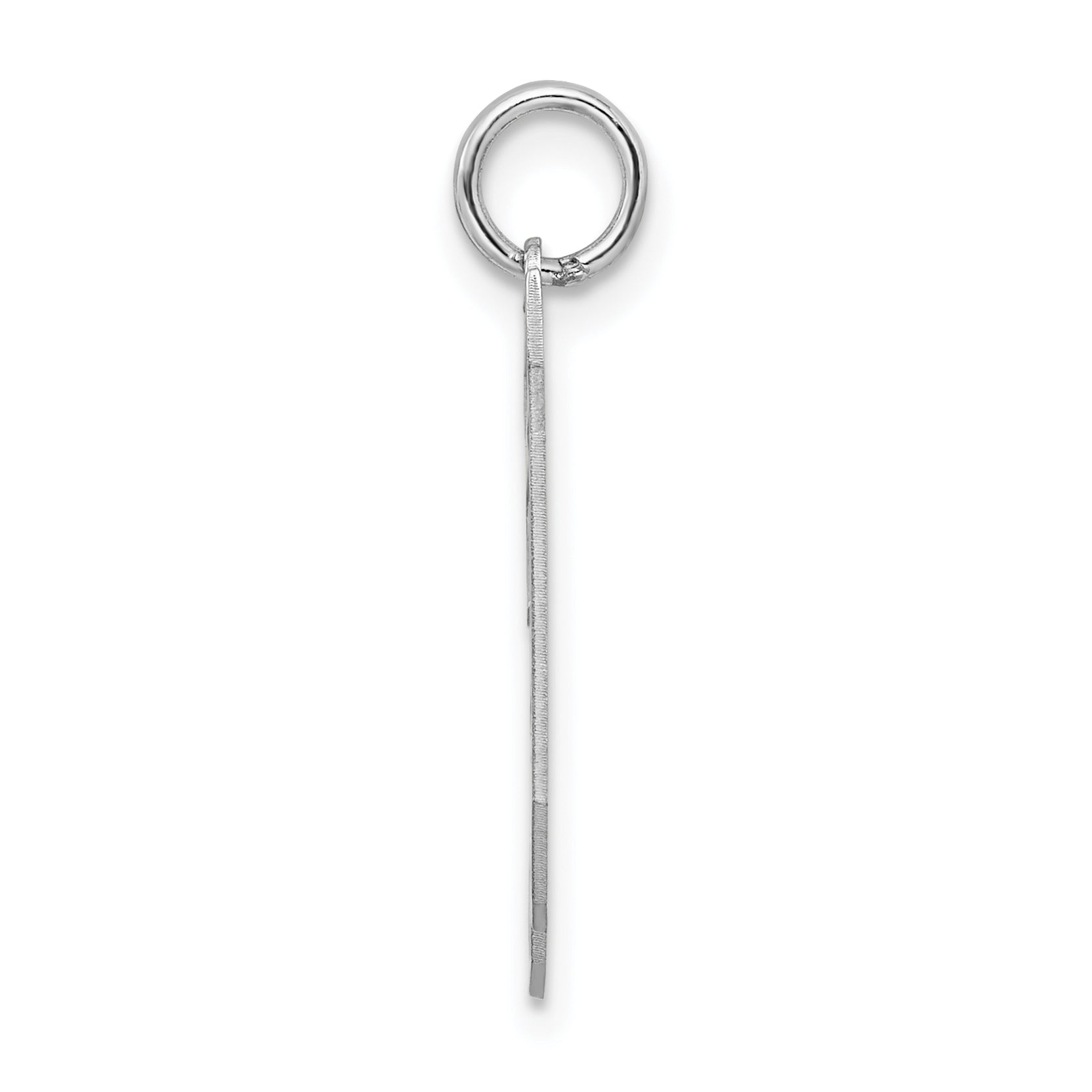 Sterling Silver Silver/Rhodium-Plated Satin Number 30 Charm