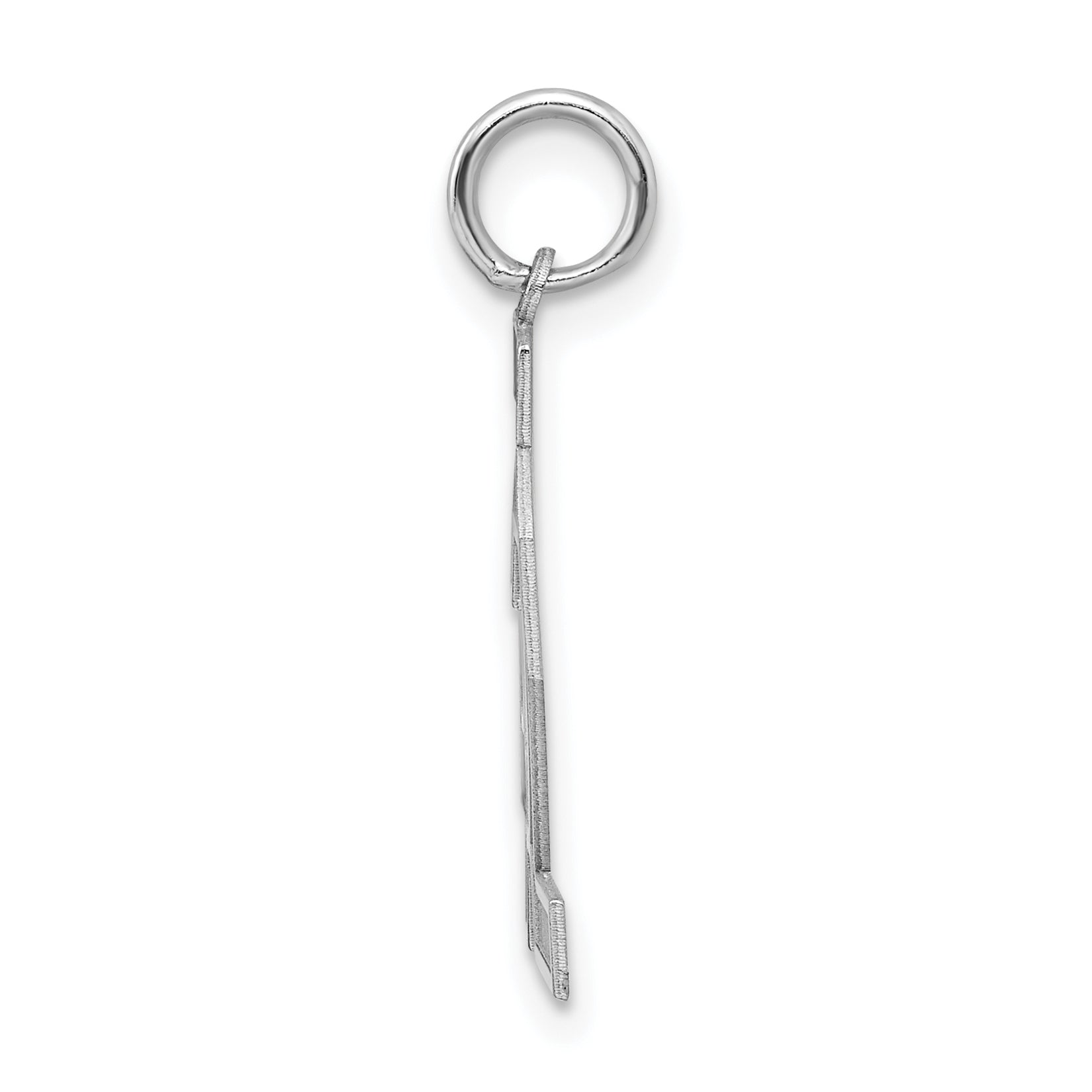 Sterling Silver Silver/Rhodium-Plated Satin Number 42 Charm