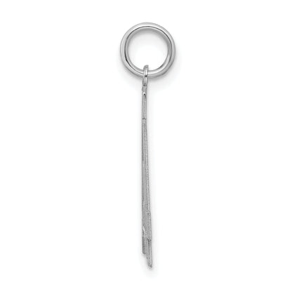 Sterling Silver Silver/Rhodium-Plated Satin Number 54 Charm