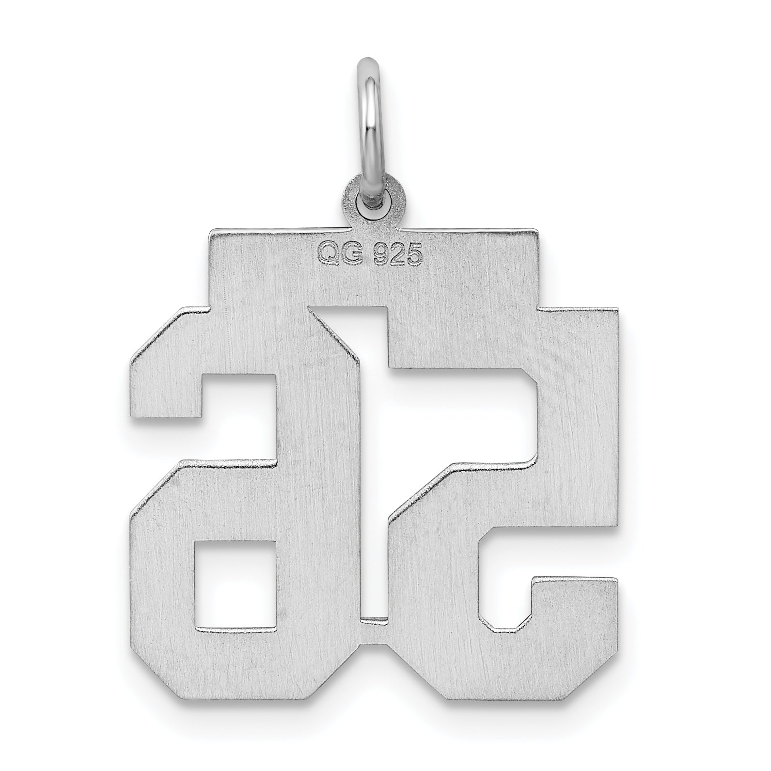Sterling Silver Silver/Rhodium-Plated Satin Number 56 Charm