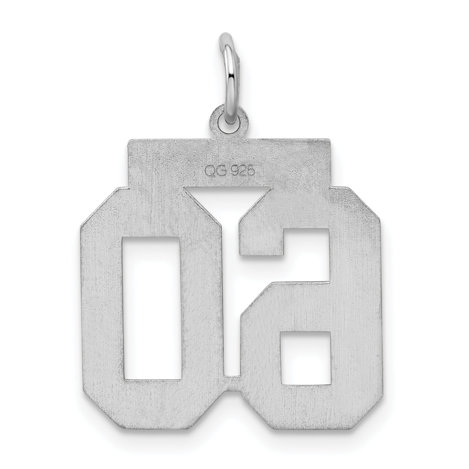 Sterling Silver Silver/Rhodium-Plated Satin Number 60 Charm