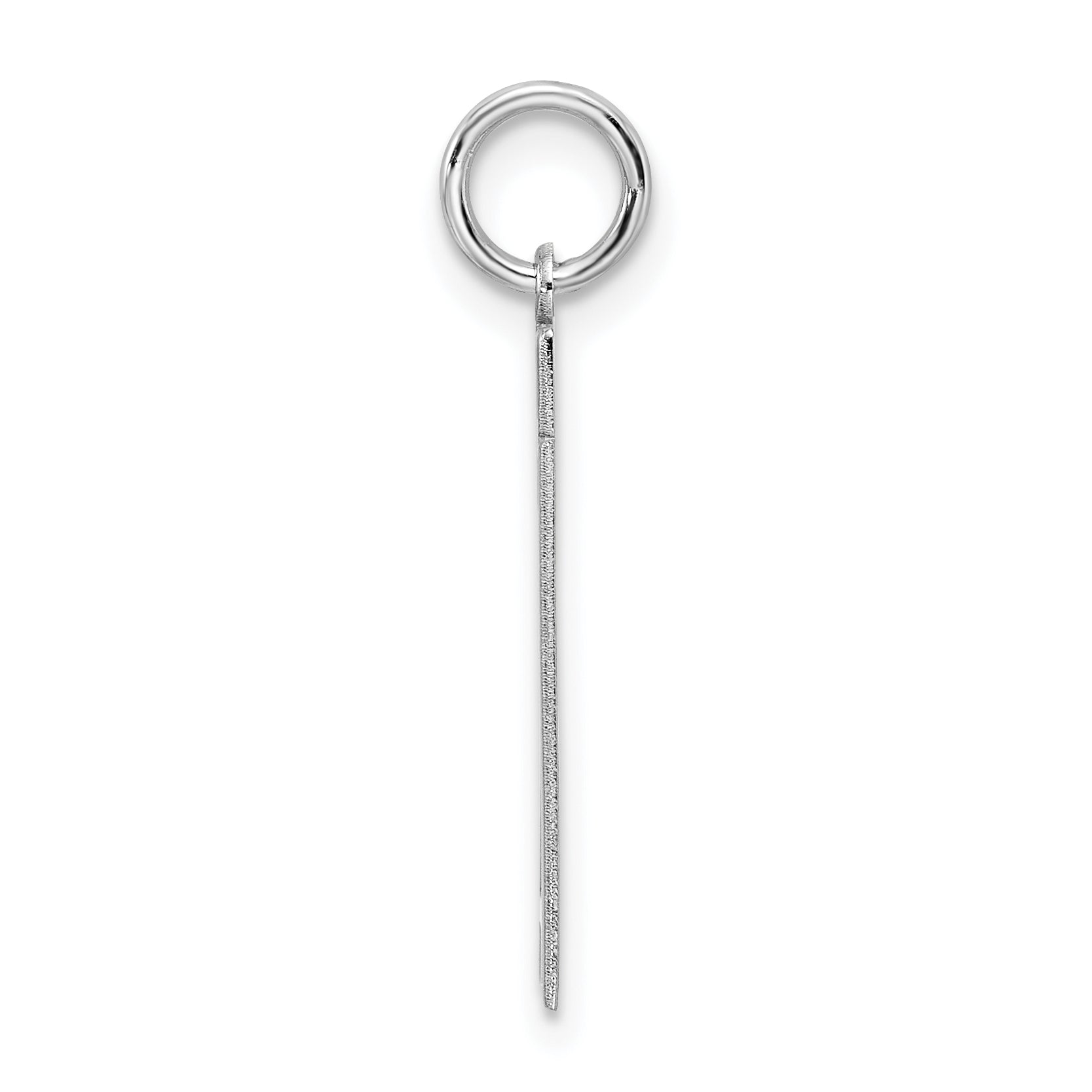Sterling Silver Silver/Rhodium-Plated Satin Number 71 Charm
