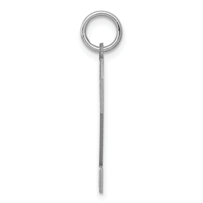 Sterling Silver Silver/Rhodium-Plated Satin Number 2 Charm