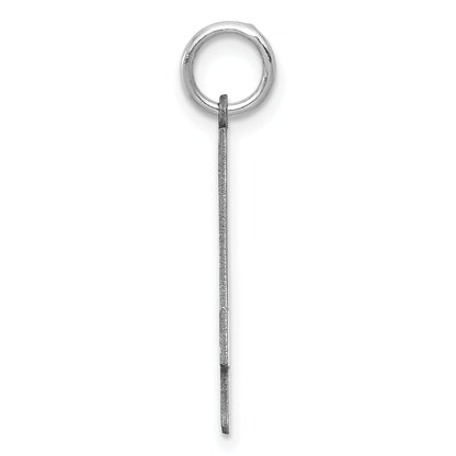 Sterling Silver Silver/Rhodium-Plated Satin Number 4 Charm