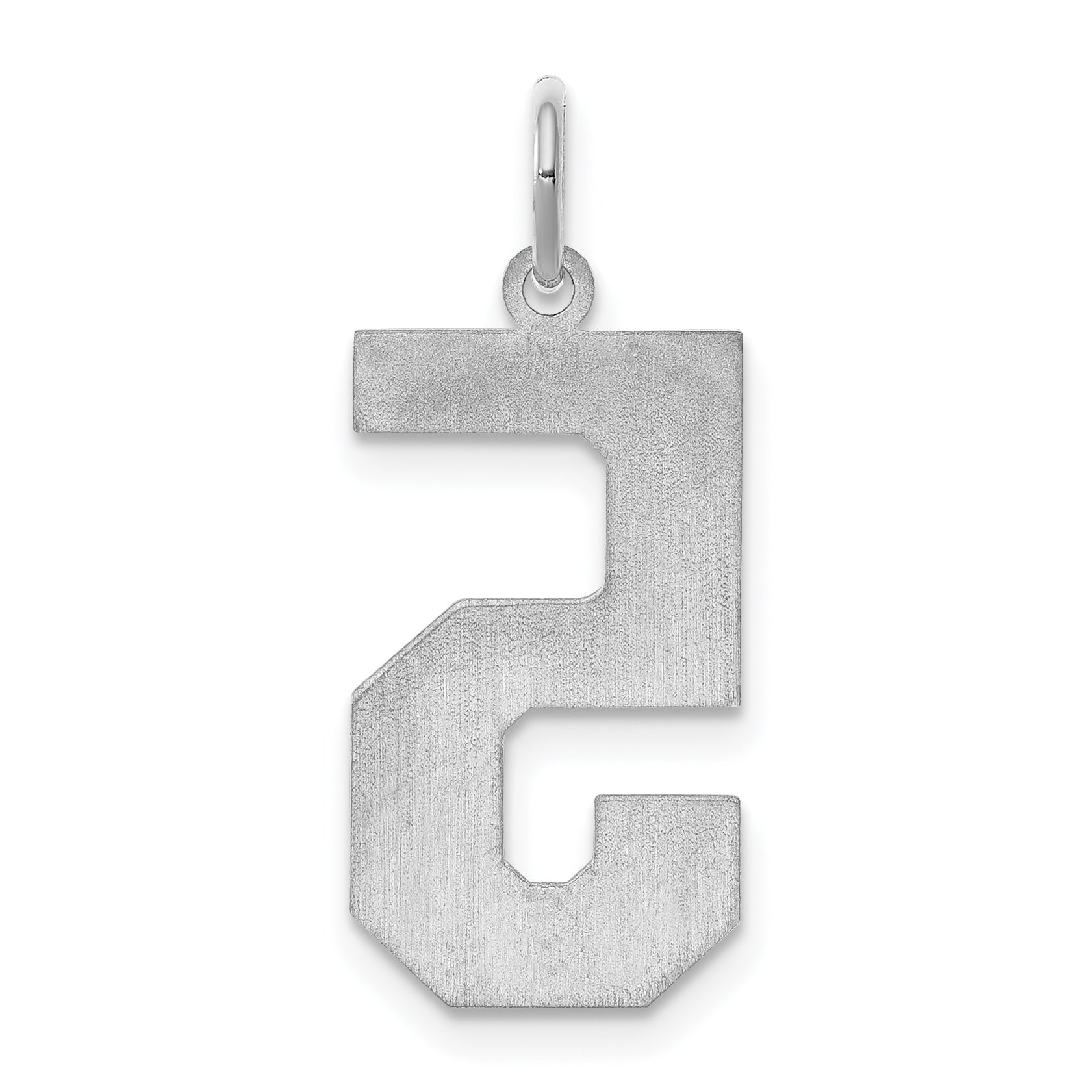 Sterling Silver Silver/Rhodium-Plated Satin Number 5 Charm