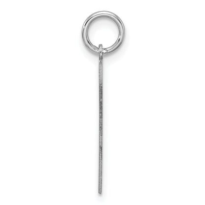 Sterling Silver Silver/Rhodium-Plated Satin Number 7 Charm