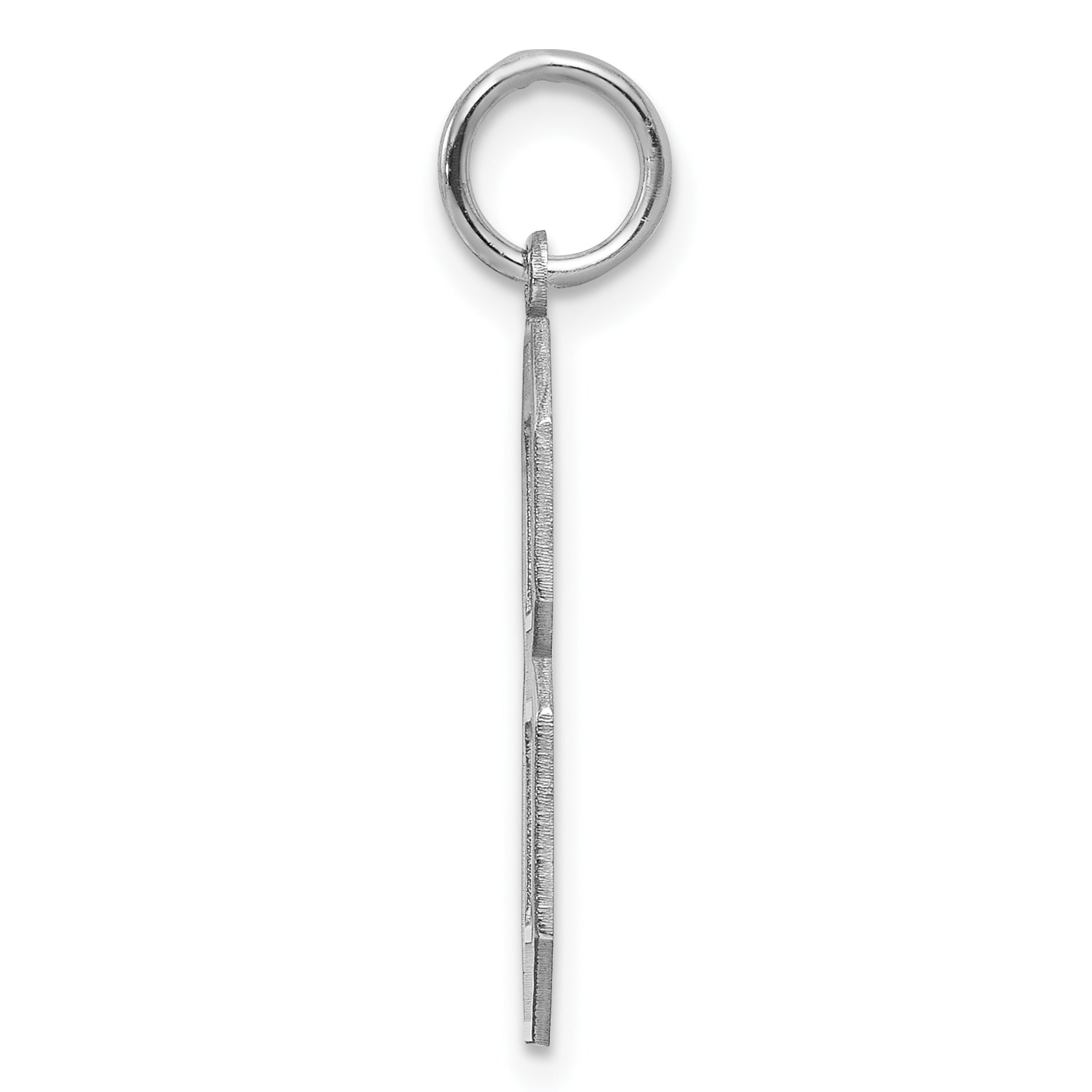 Sterling Silver Silver/Rhodium-Plated Satin Number 8 Charm