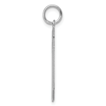Sterling Silver Silver/Rhodium-Plated Satin Number 10 Charm