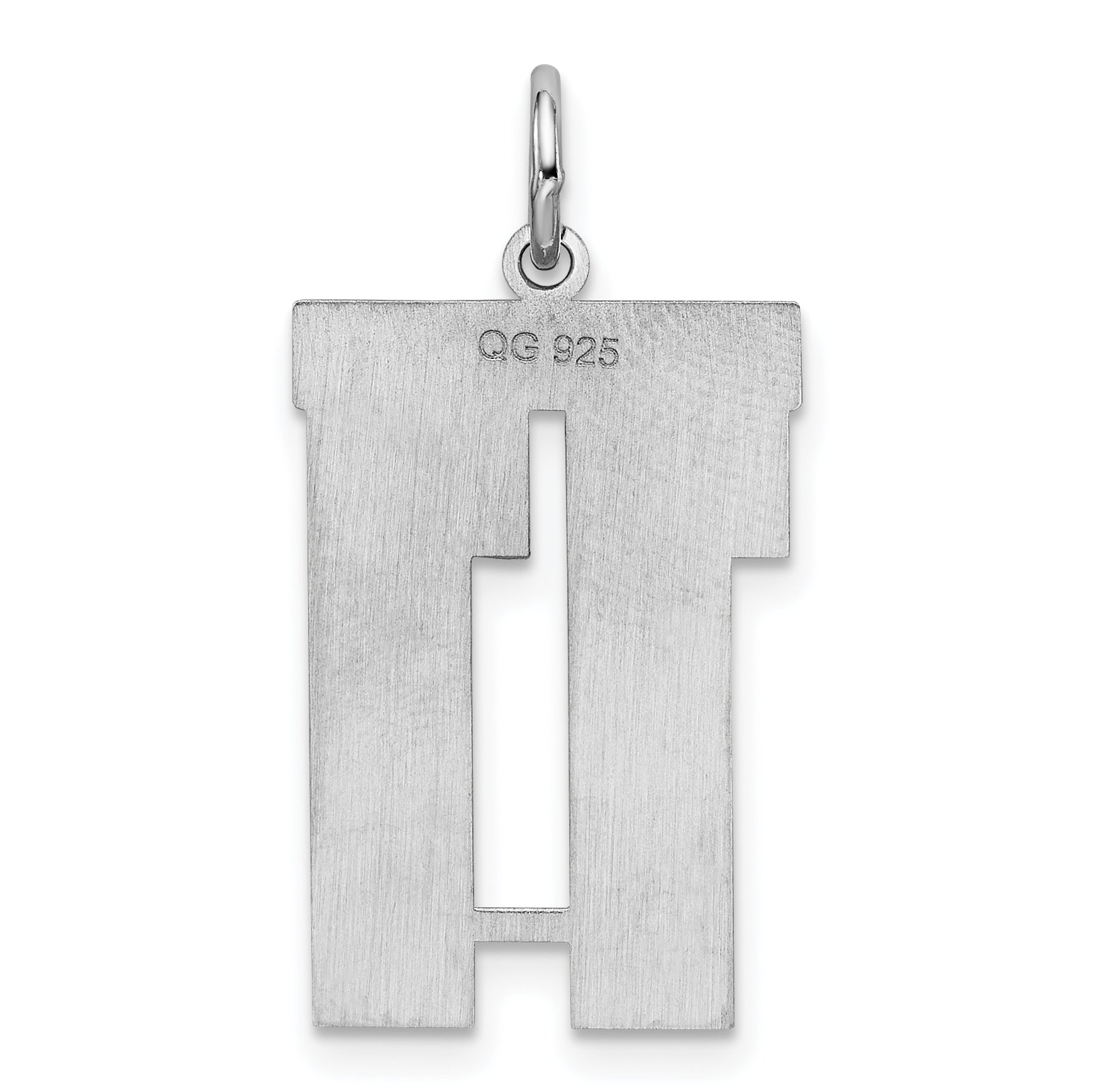 Sterling Silver Silver/Rhodium-Plated Satin Number 11 Charm