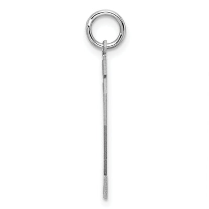 Sterling Silver Silver/Rhodium-Plated Satin Number 12 Charm