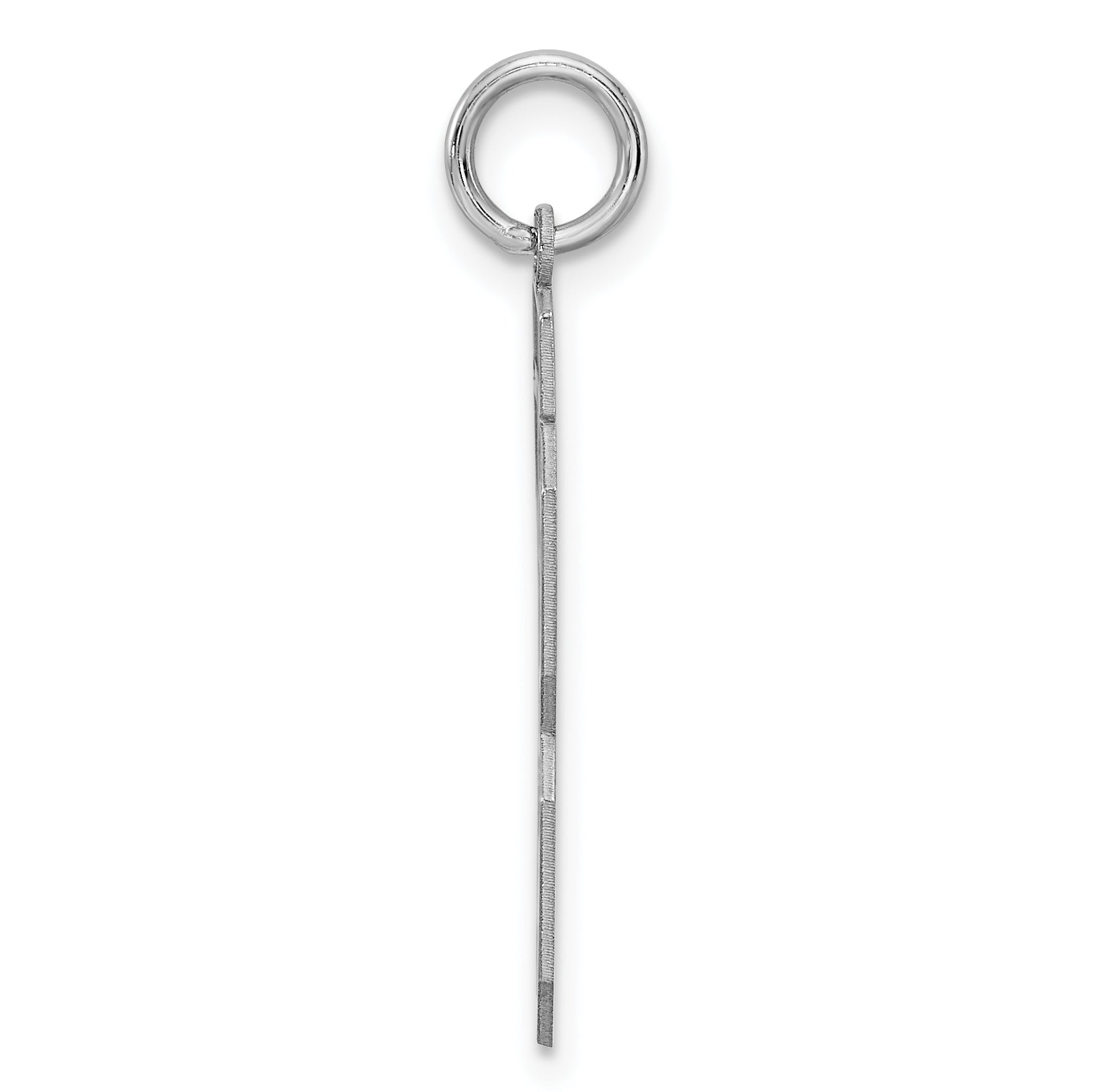 Sterling Silver Silver/Rhodium-Plated Satin Number 13 Charm