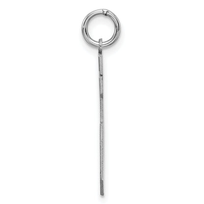 Sterling Silver Silver/Rhodium-Plated Satin Number 15 Charm