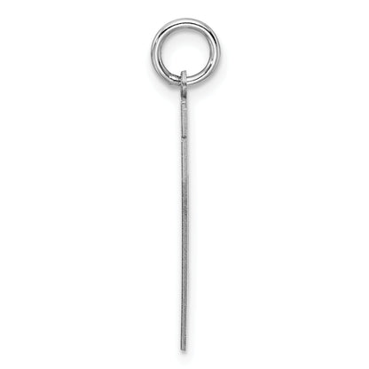 Sterling Silver Silver/Rhodium-Plated Satin Number 17 Charm