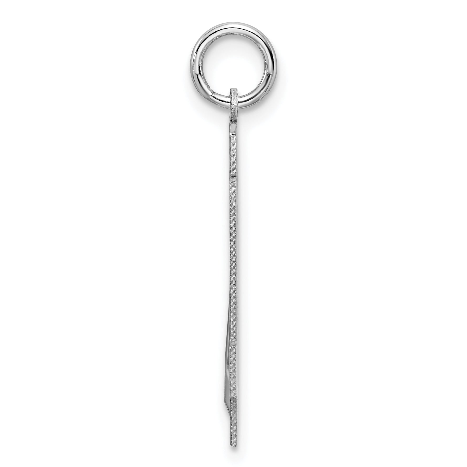 Sterling Silver Silver/Rhodium-Plated Satin Number 24 Charm