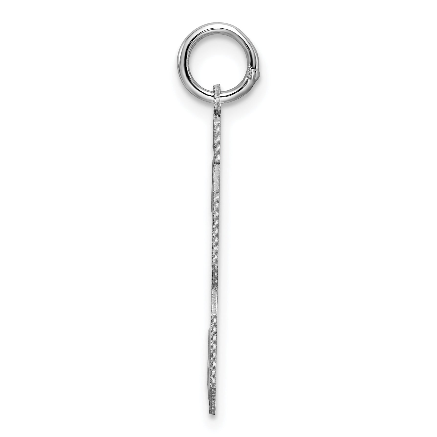 Sterling Silver Silver/Rhodium-Plated Satin Number 33 Charm