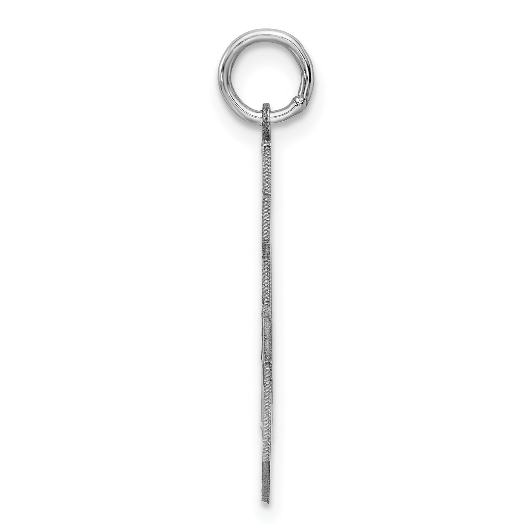 Sterling Silver Silver/Rhodium-Plated Satin Number 45 Charm