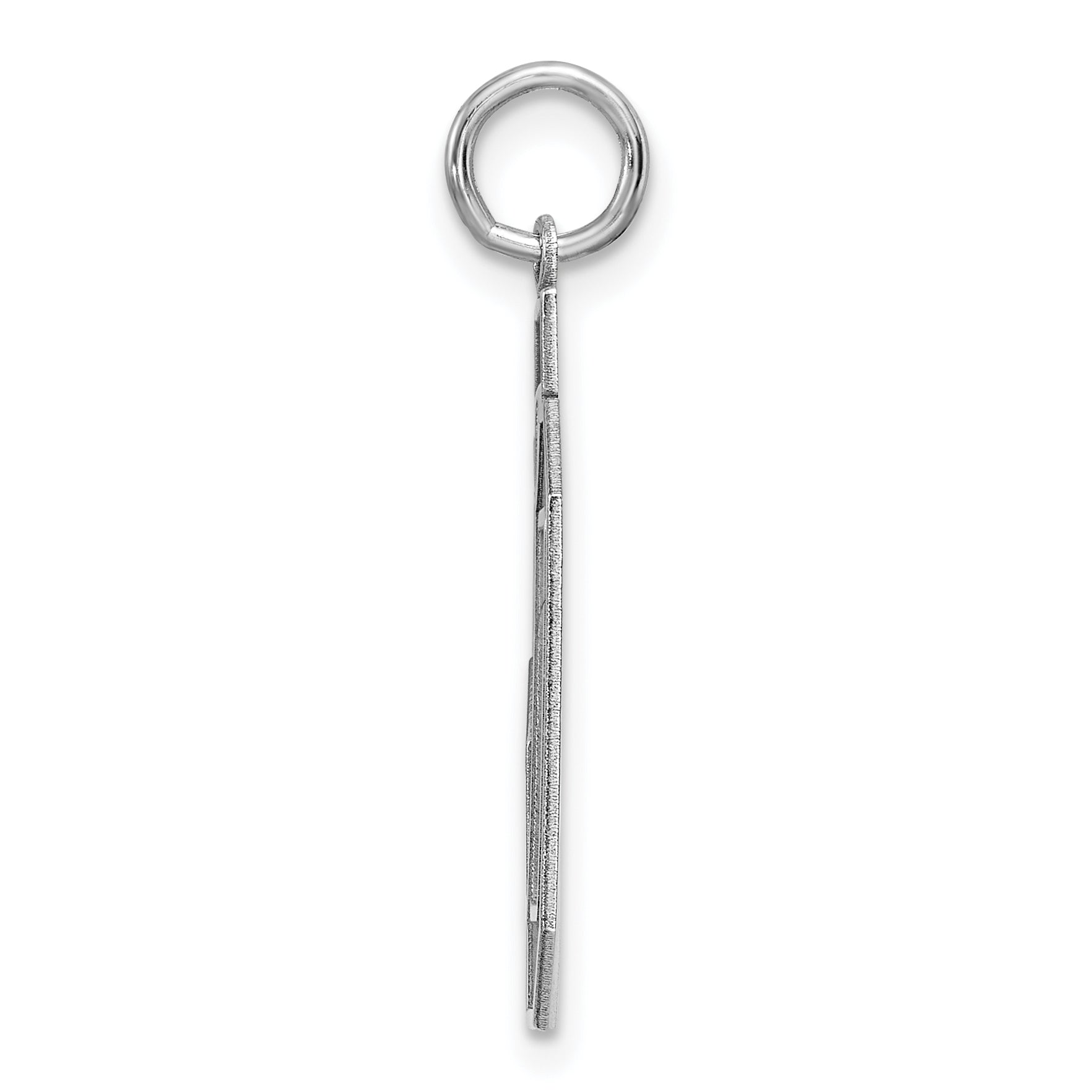 Sterling Silver Silver/Rhodium-Plated Satin Number 50 Charm