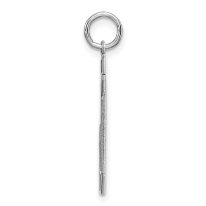Sterling Silver Silver/Rhodium-Plated Satin Number 50 Charm