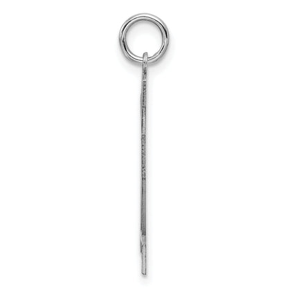 Sterling Silver Silver/Rhodium-Plated Satin Number 72 Charm