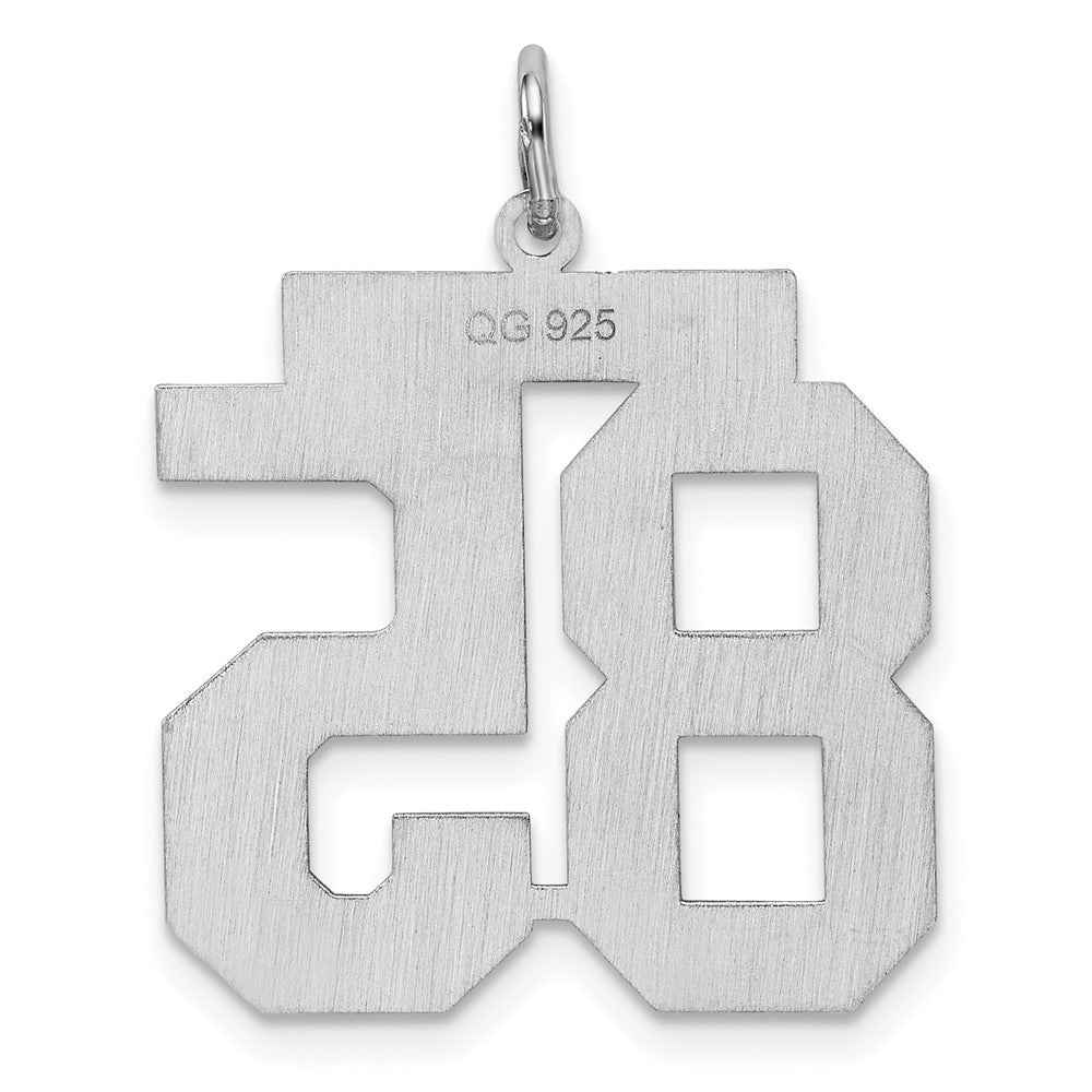 Sterling Silver Silver/Rhodium-Plated Satin Number 85 Charm