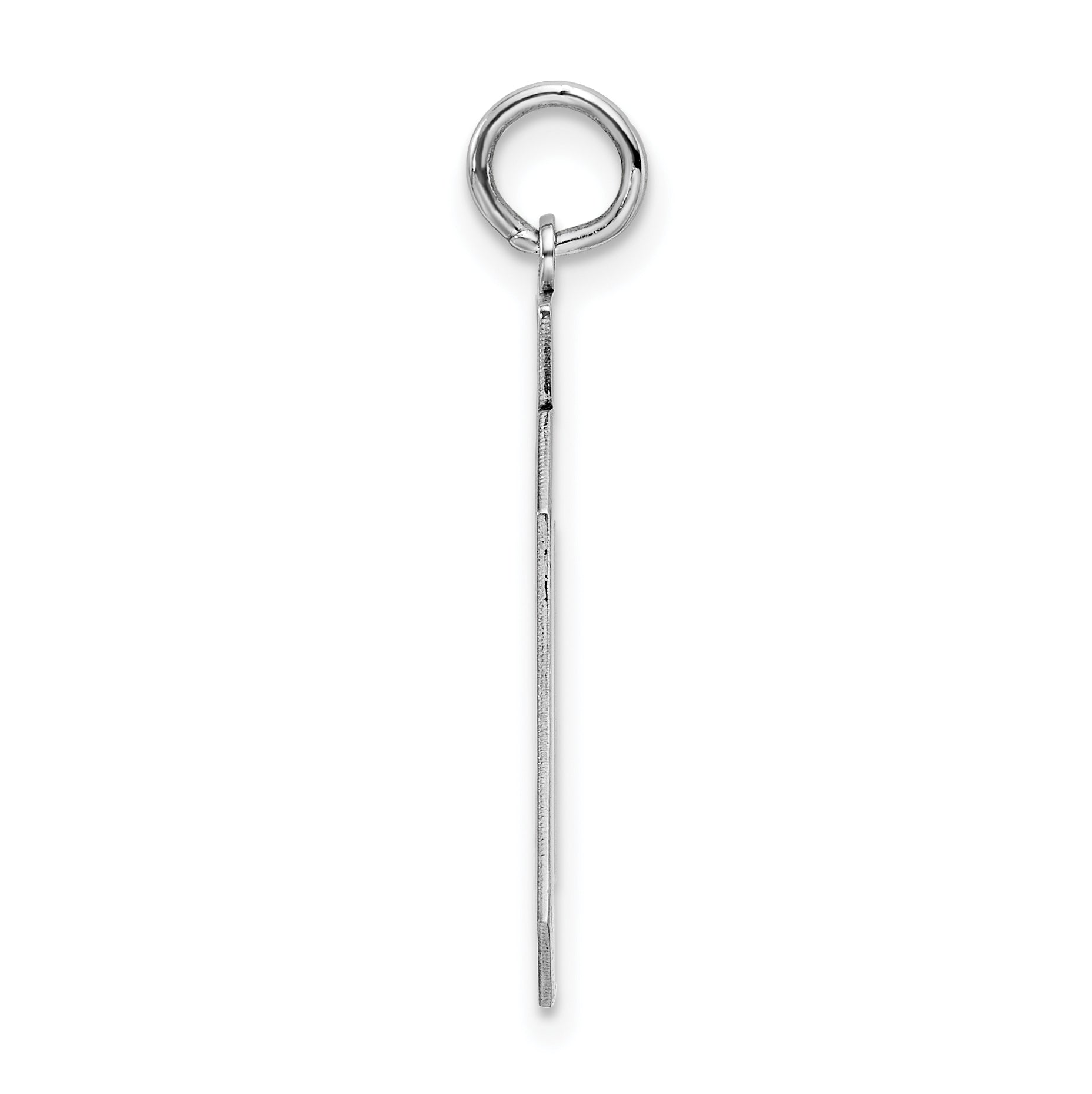 Sterling Silver Silver/Rhodium-Plated Satin Number 90 Charm