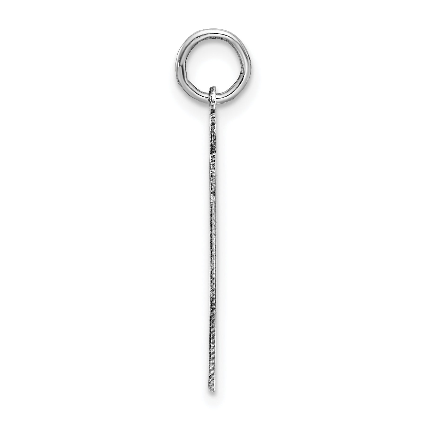 Sterling Silver Silver/Rhodium-Plated Satin Number 97 Charm