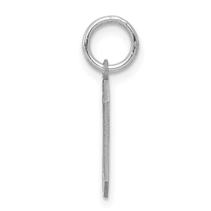 Sterling Silver Silver/Rhodium-Plated Satin Number 0 Charm
