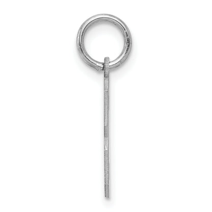 Sterling Silver Silver/Rhodium-Plated Satin Number 3 Charm