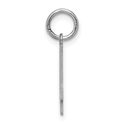 Sterling Silver Silver/Rhodium-Plated Satin Number 4 Charm