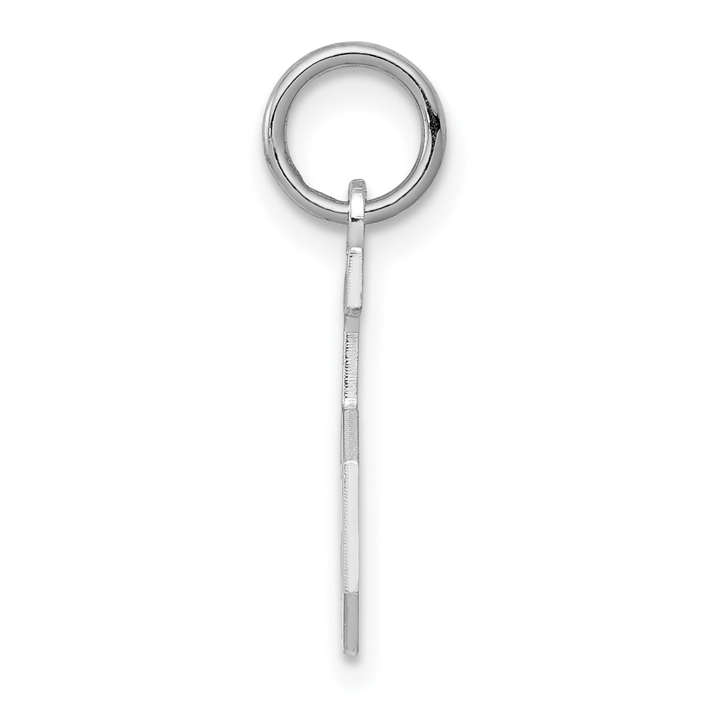 Sterling Silver Silver/Rhodium-Plated Satin Number 5 Charm