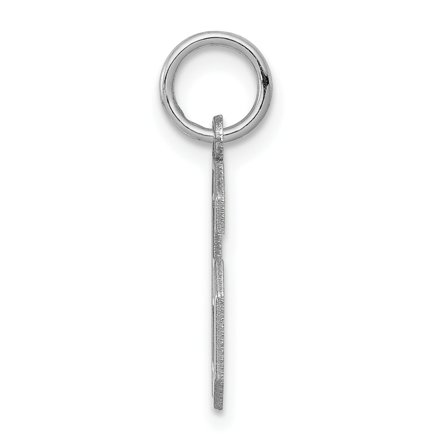 Sterling Silver Silver/Rhodium-Plated Satin Number 6 Charm