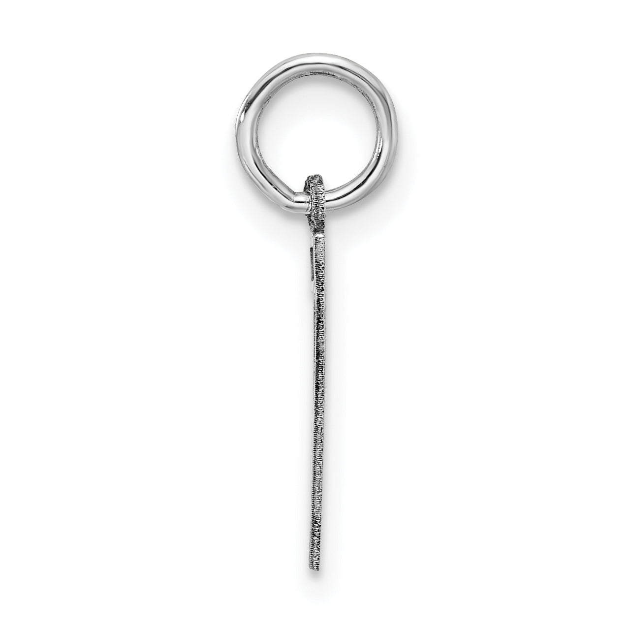 Sterling Silver Silver/Rhodium-Plated Satin Number 7 Charm