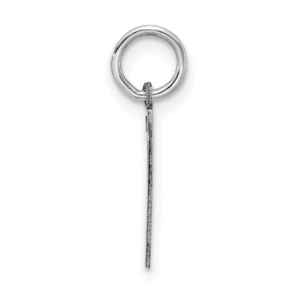 Sterling Silver Silver/Rhodium-Plated Satin Number 7 Charm