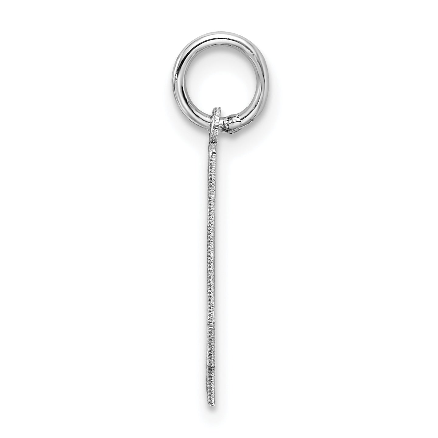 Sterling Silver Silver/Rhodium-Plated Satin Number 14 Charm