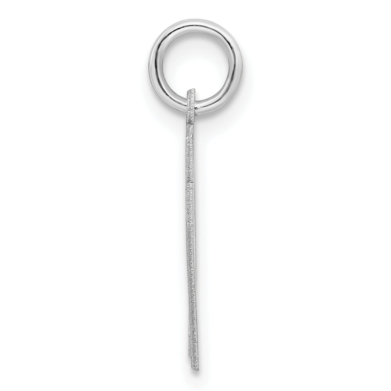 Sterling Silver Silver/Rhodium-Plated Satin Number 17 Charm