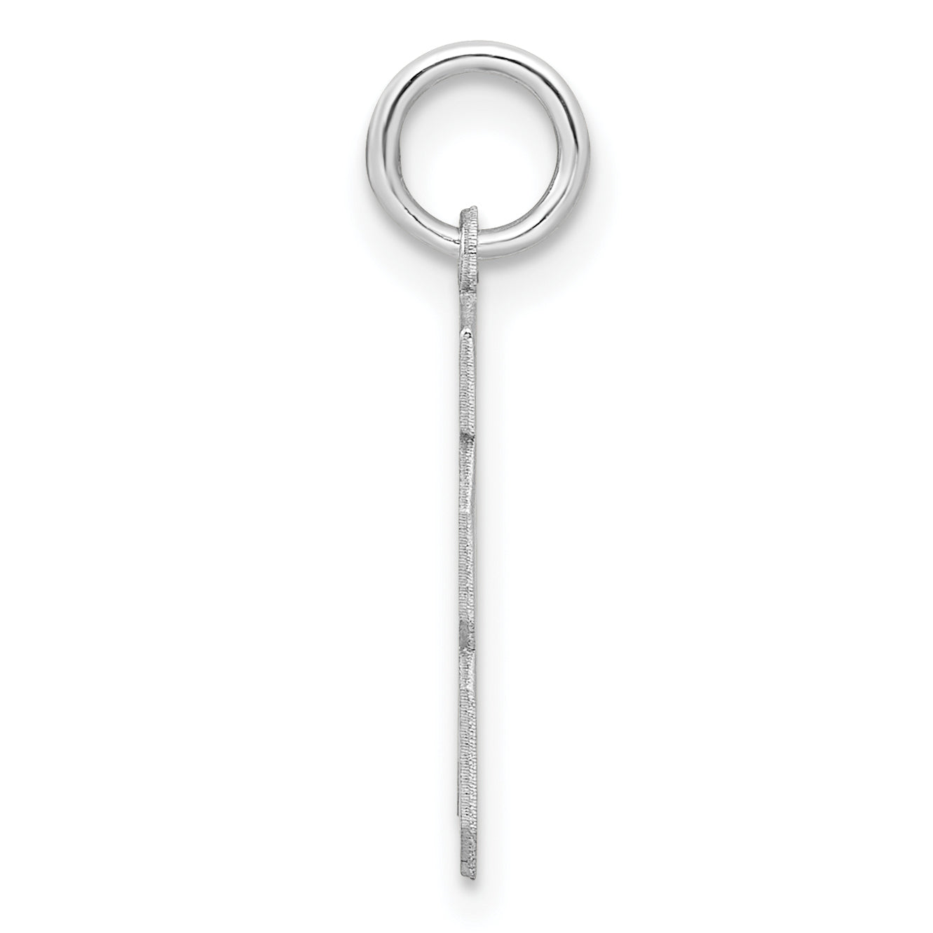 Sterling Silver Silver/Rhodium-Plated Satin Number 18 Charm