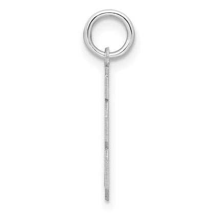 Sterling Silver Silver/Rhodium-Plated Satin Number 18 Charm