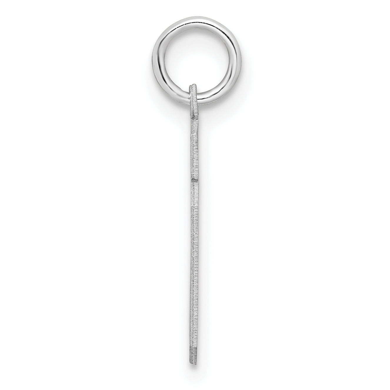Sterling Silver Silver/Rhodium-Plated Satin Number 19 Charm