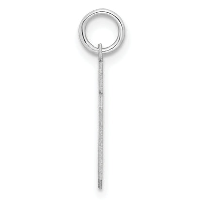 Sterling Silver Silver/Rhodium-Plated Satin Number 19 Charm