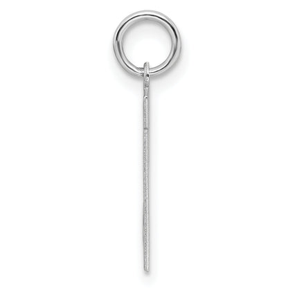 Sterling Silver Silver/Rhodium-Plated Satin Number 21 Charm