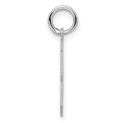 Sterling Silver Silver/Rhodium-Plated Satin Number 23 Charm