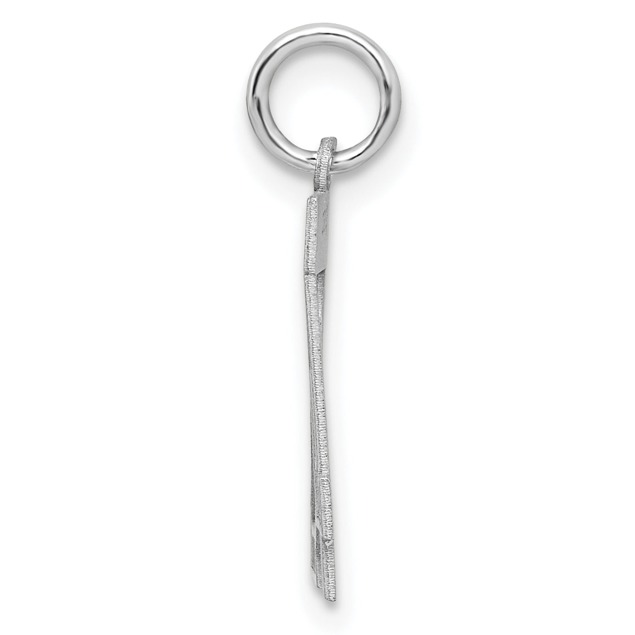 Sterling Silver Silver/Rhodium-Plated Satin Number 24 Charm