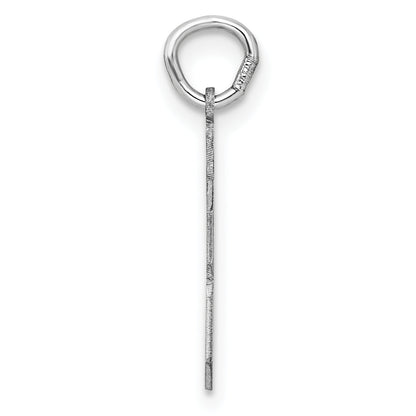 Sterling Silver Silver/Rhodium-Plated Satin Number 28 Charm