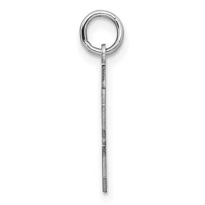 Sterling Silver Silver/Rhodium-Plated Satin Number 38 Charm