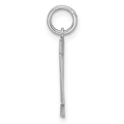 Sterling Silver Silver/Rhodium-Plated Satin Number 44 Charm