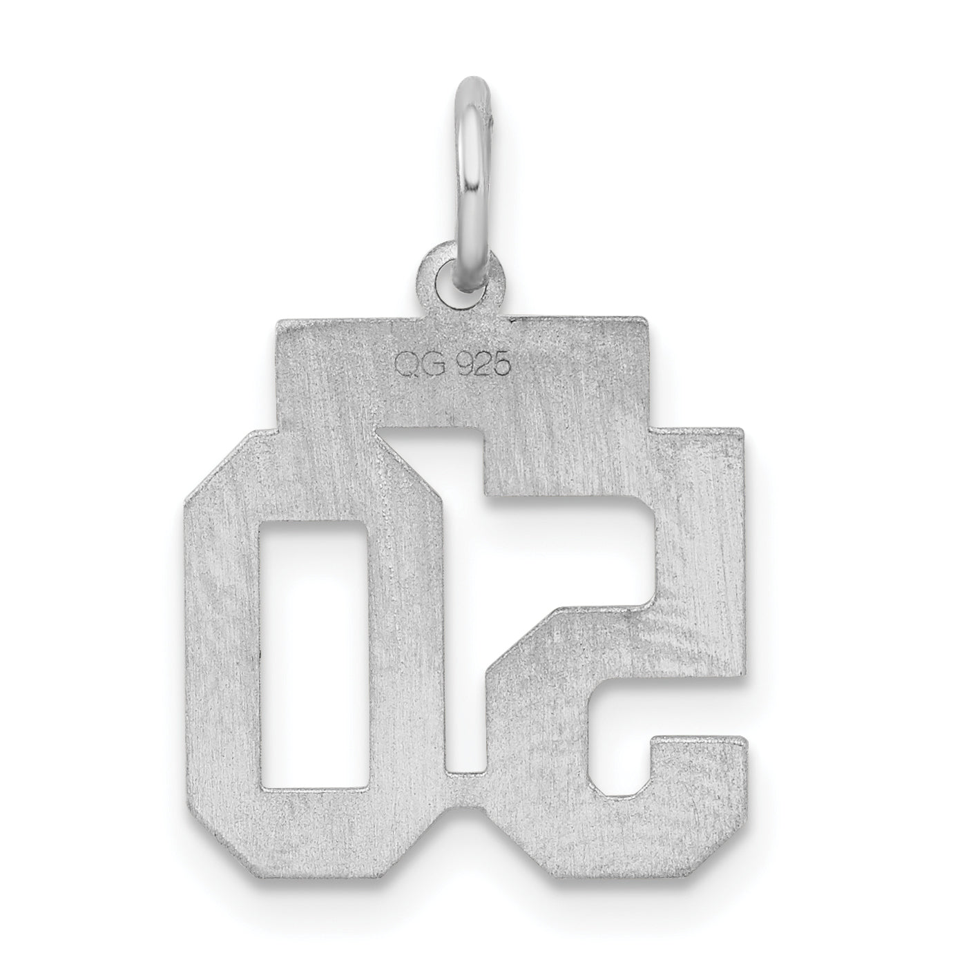 Sterling Silver Silver/Rhodium-Plated Satin Number 50 Charm