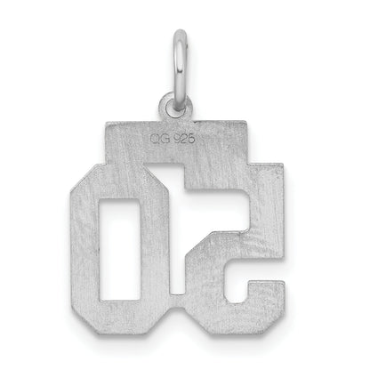 Sterling Silver Silver/Rhodium-Plated Satin Number 50 Charm
