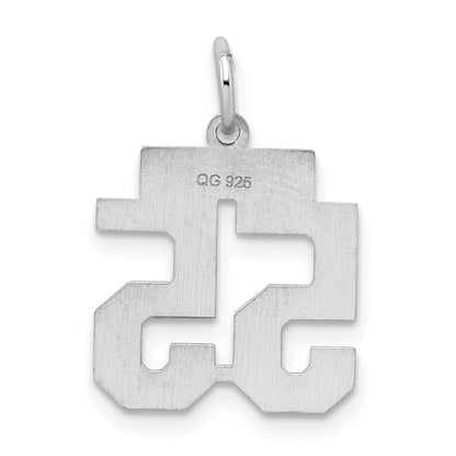 Sterling Silver Silver/Rhodium-Plated Satin Number 55 Charm