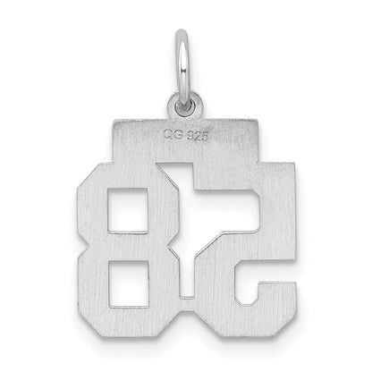 Sterling Silver Silver/Rhodium-Plated Satin Number 58 Charm