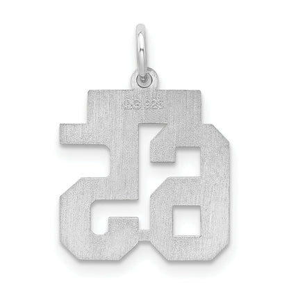 Sterling Silver Silver/Rhodium-Plated Satin Number 65 Charm